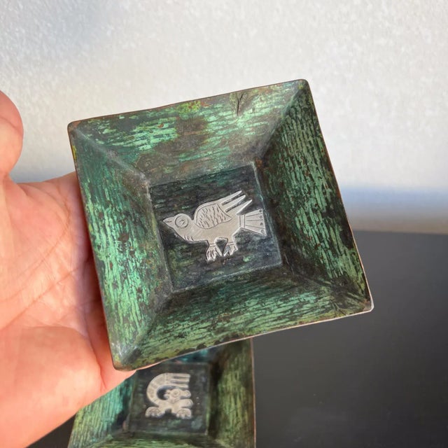 Set of Two Copper Trays by Graziella Laffi, Animal Design, Peru, 1960s For Sale In San Diego - Image 6 of 9