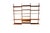 A generous teak shelving system with beautiful grain, warm wood tones and an airy expression. Slim wall rails and thin...