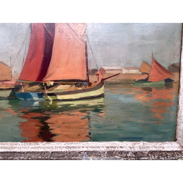 Early 20th Century French Impressionist Harbor Painting / Lucien Lefebvre\-Foine For Sale - Image 14 of 17