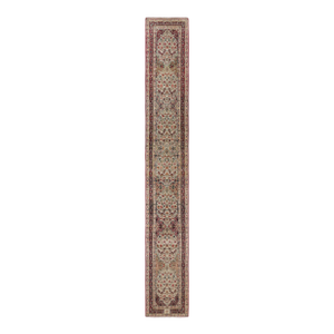 Antique Kerman Lavar Persian Rug, Extra-Long Runner With Florals - Rug & Kilim