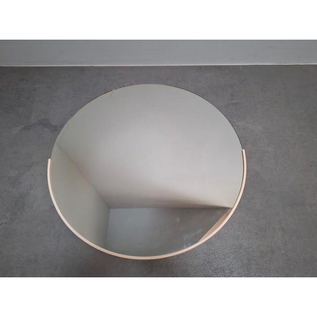 Vintage Czechoslovakian Round Wall Mirror with Beige Frame, 1970s For Sale - Image 6 of 16
