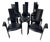 1980’s Italian Vico Magistretti– Style Black Lacquer Dining Chairs – Set of 8 For Sale