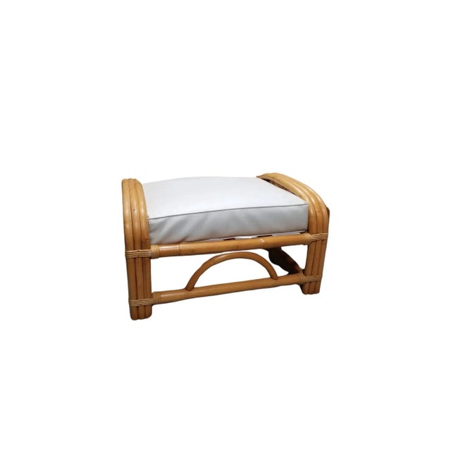 Wood Restored Mid-Century Frankl Style Rattan Three-Strand Full Pretzel Livingroom Set For Sale - Image 7 of 12