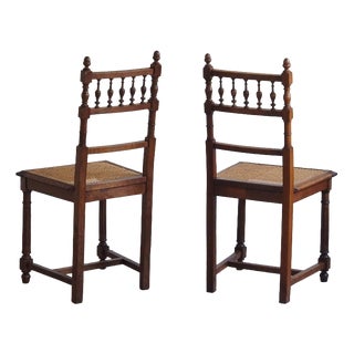 Antique French Gründerzeit Chairs with Viennese Caning, 1900s, Set of 2 For Sale