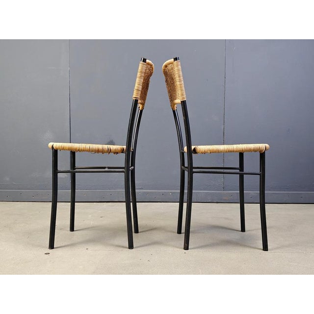 Vintage Wicker Dining Chairs, 1980s, Set of 4 For Sale - Image 3 of 12