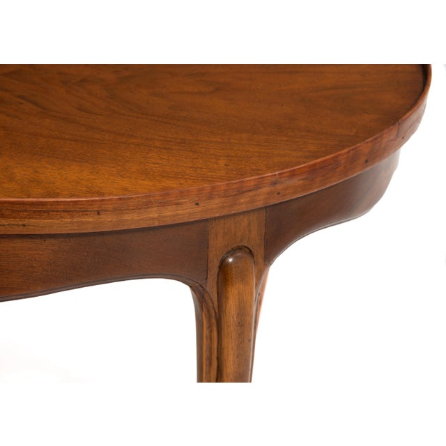 Antique French Walnut Coffee Cocktail Table Cabriole Leg Hoof Feet For Sale - Image 10 of 12