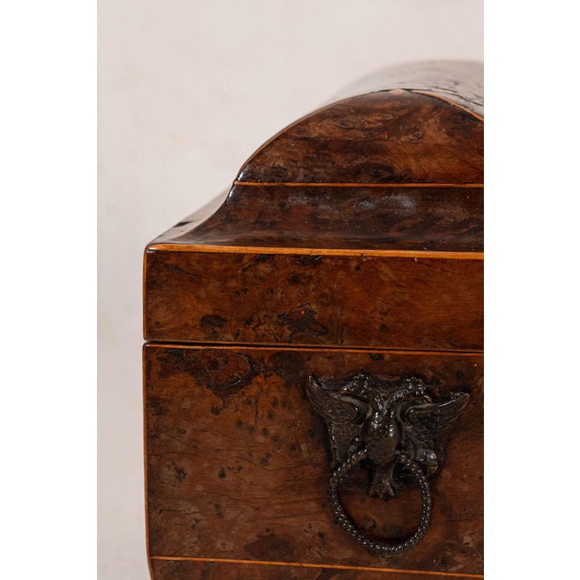 Regency Burl Yew Tea Caddy (C. 1820) For Sale - Image 4 of 10