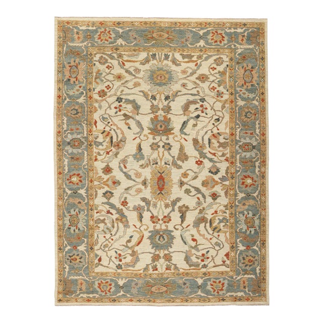 Organic Modern Persian Sultanabad Rug - 08'11 X 12'00 For Sale