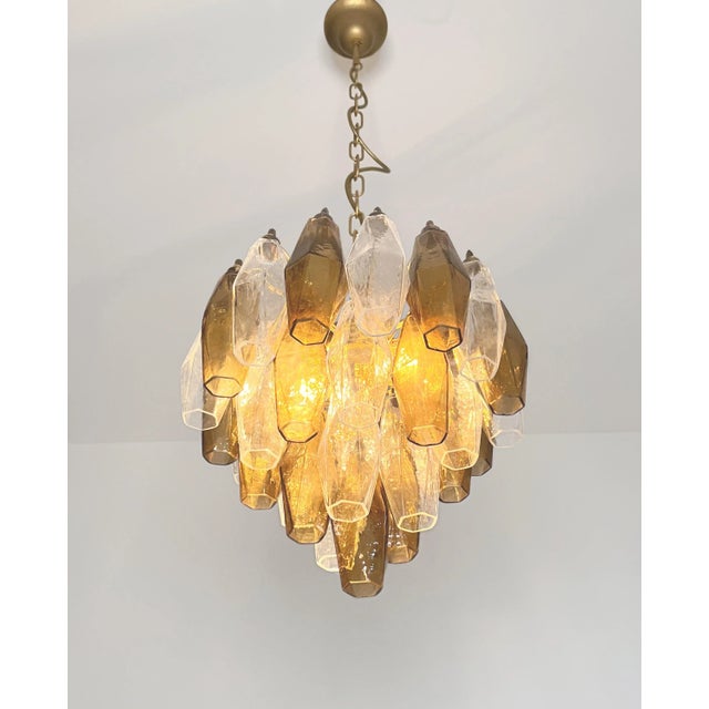 Brown Murano Poliedri Chandelier by Carlo Scarpa, 1990s For Sale - Image 8 of 18