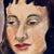 Purple Enigmatic Original Watercolor Head Portrait Painting of Young Woman, Signed, Circa 1949 For Sale - Image 8 of 11