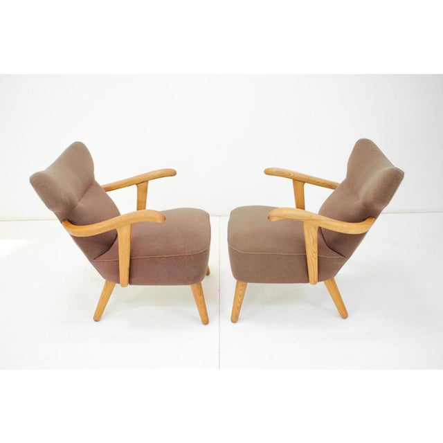 Brown Oak Armchairs by Krasna Jizba, Czechoslovakia, 1940s, Set of 2 For Sale - Image 8 of 16