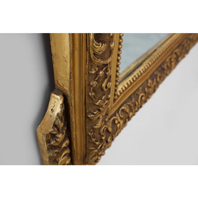 20th Century Baroque Square Giltwood Mirror, 1950s For Sale - Image 4 of 12