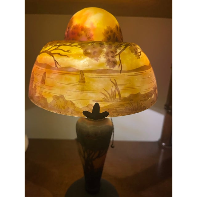 Metal Antique 19th Century French Daum Nancy Table Lamp For Sale - Image 7 of 12