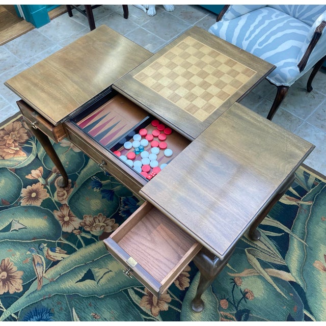 Queen Anne Vintage Kittenger Games Table For Sale - Image 3 of 7