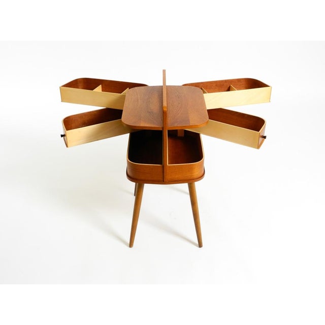 Mid-Century Modern Teak Sewing Box with Hinged Compartments, 1950s For Sale - Image 13 of 18