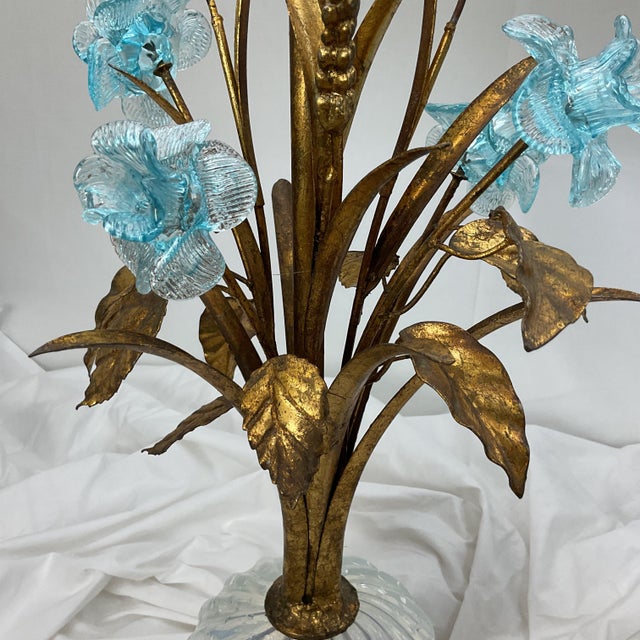 Vintage Italian Gold Leaf and Venetian Glass Table Lamps For Sale - Image 12 of 18