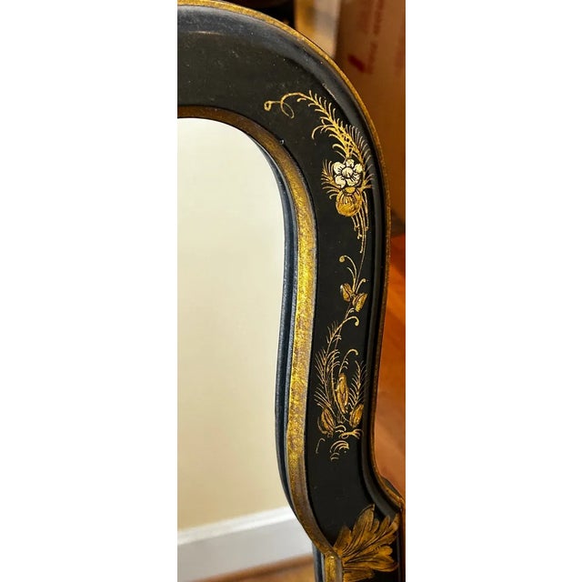 1960s Vintage Friedman Brothers Chinoiserie Black Lacquer & Gold Pagoda Motif Wall Mirror, Circa 1960s-1980s For Sale - Image 5 of 12