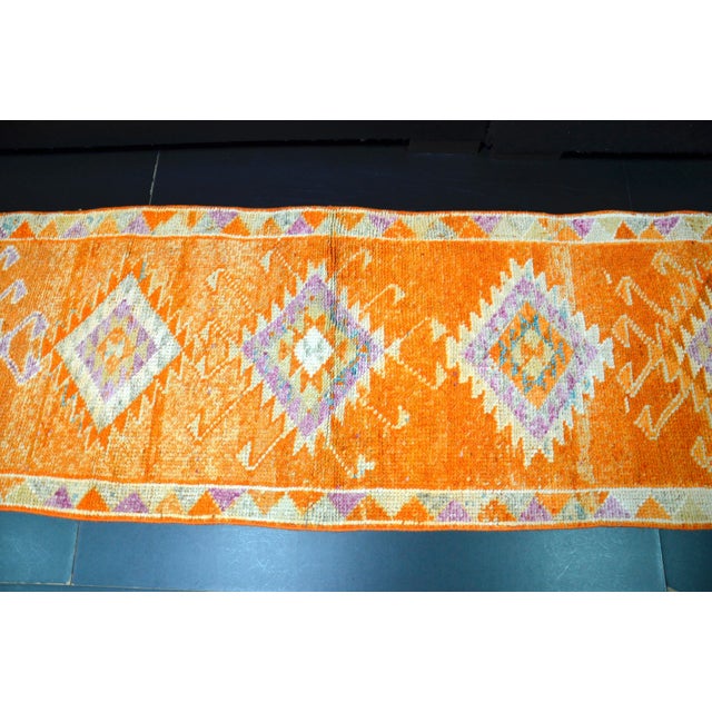 1960s Vintage Traditional Turkish Herki Orange Runner For Sale In Phoenix - Image 6 of 11