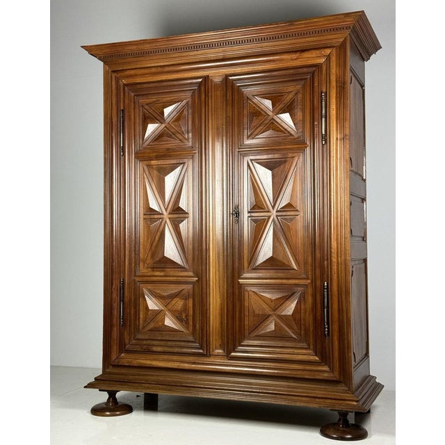 Wood Burgundy Walnut Wardrobe, 1700s For Sale - Image 7 of 18