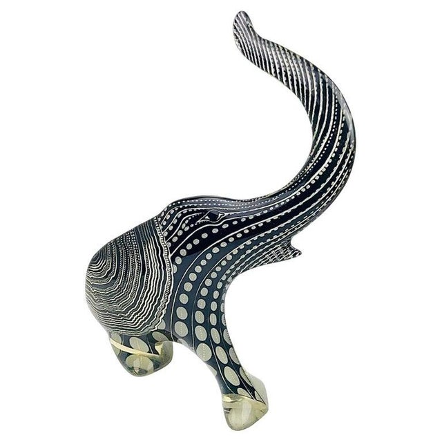XL Abraham Palatnik Mid Century Modern Lucite Trunk Up Elephant Sculpture Figurine Signed For Sale - Image 12 of 12