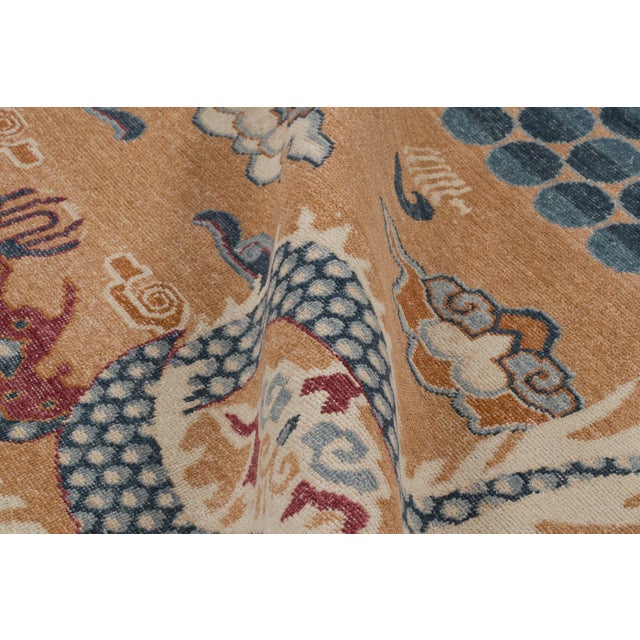 Textile Contemporary Chinese Dragon Pictorial Distressed Wool Rug by Rug & Kilim, India For Sale - Image 7 of 10