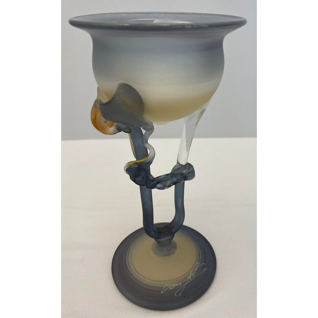 Early 20th Century French Art Deco Style Translucent Glass Bud Vase Manner Erte Elte Vase For Sale - Image 5 of 7