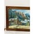 Rustic Vintage Framed Mountain Town Landscape Painting, Rustic Village Scene With Alpine Peaks For Sale - Image 3 of 8