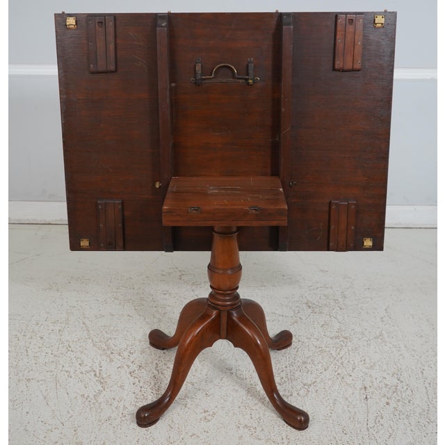 English Antique Walnut 3 Pedestal Dining Room Table For Sale - Image 11 of 12