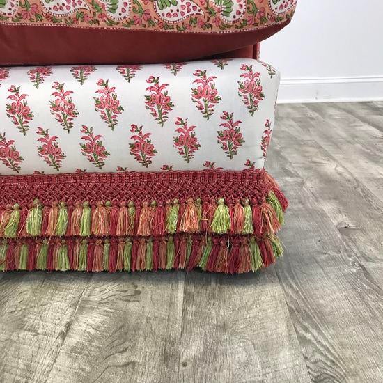 Kathy Ireland Bohemian Paisley Fabric Upholstered Sofa Chairish