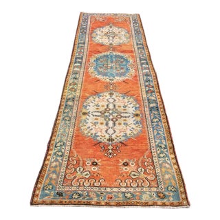 Vintage Hand Knotted Turkish Rug - 38.5" X 154" For Sale
