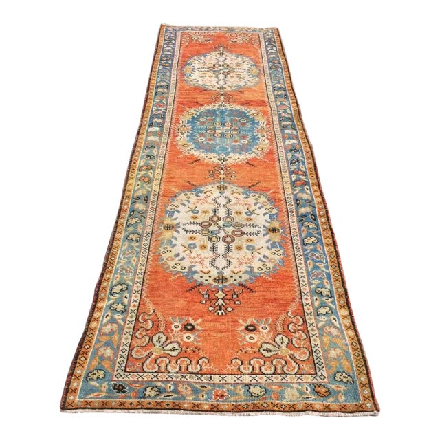 Vintage Hand Knotted Turkish Rug - 38.5" X 154" For Sale