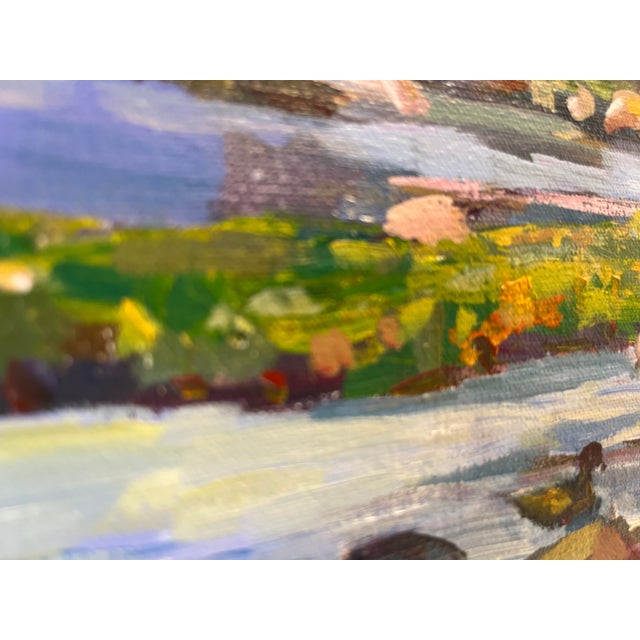 Contemporary Artist Catherine M Elliott, titled "Pony Pasture" afternoon - Plein air, impressionistic oil painting on...