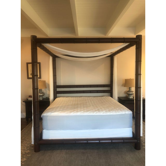 Ralph Lauren Mahogany Four Poster Canopy Bamboo Bed King Chairish