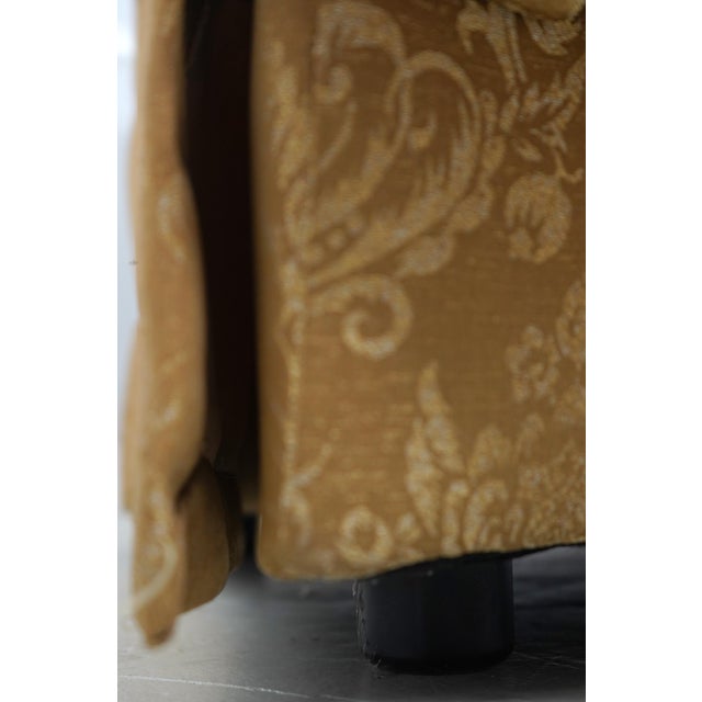 Gold Pair of Tufted Rolled Back Lounge Chairs For Sale - Image 8 of 18