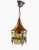 An original decorative pendant light from the 1980s, combining a wide conical copper shade with a cylindrical bowl made of...