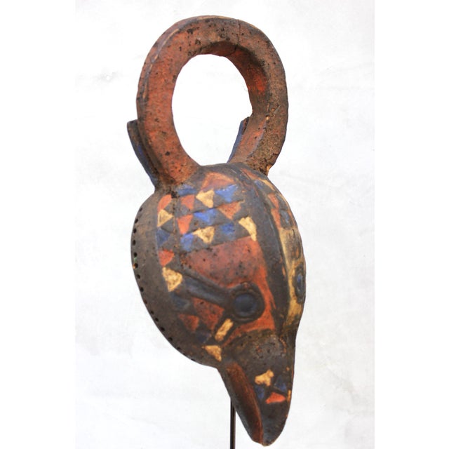 Hand-Carved African Bird Masks with Polychrome Pigments, Mid-20th Century, Set of 2 For Sale - Image 9 of 17