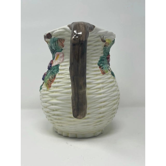 Ceramic Vintage Italian Floral Pitcher For Sale - Image 7 of 12