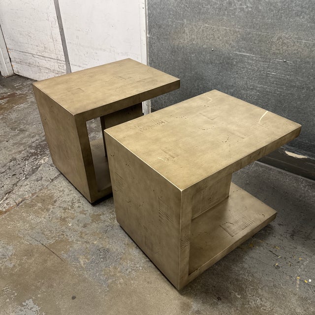 Rustic Four Hands Grass Roots Halden Vintage Grey Mahogany Nightstands, Pair For Sale - Image 3 of 12