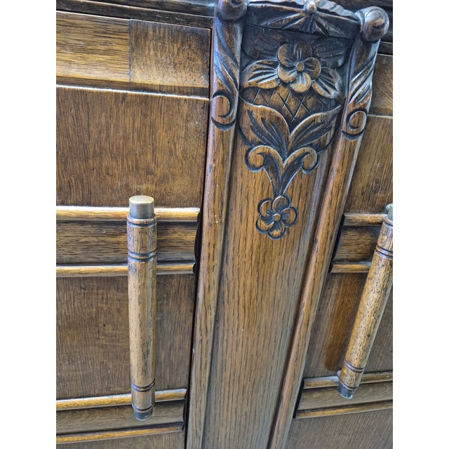This is a antique Art Deco sideboard or buffet, likely originating from Europe (such as Great Britain) during the 1920s to...