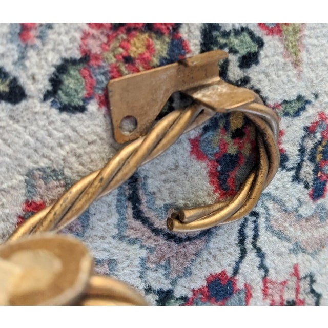 Metal Vintage Italian Gold Twisted Tole Wall Shelf For Sale - Image 7 of 10