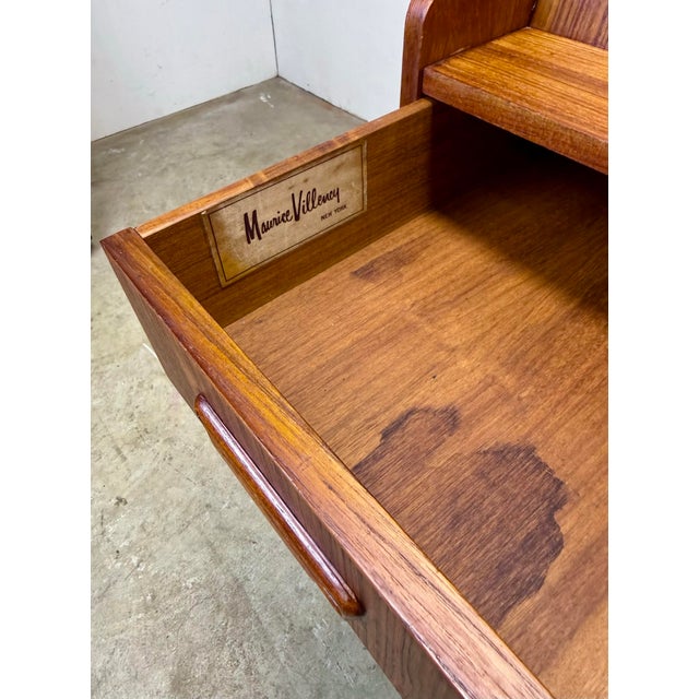 Brown Mid-Century Danish Modern Drop Down Secretary Desk in Walnut by Maurice Villency, Denmark, C. 1960s For Sale - Image 8 of 12