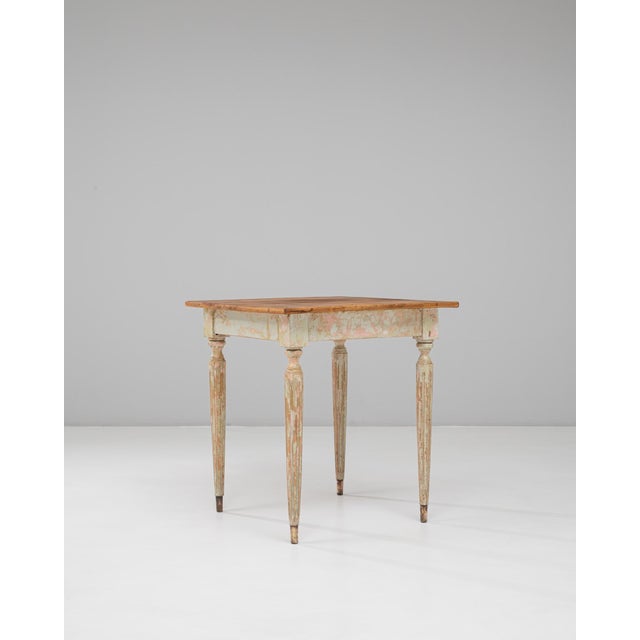 20th Century French Gustavian Wood Patinated Side Table For Sale - Image 18 of 18