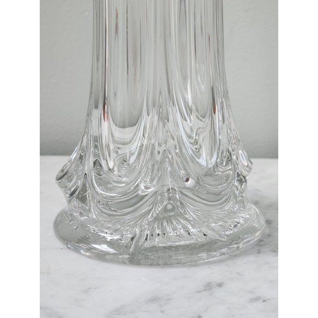 Transparent Vintage Mid 20th Century 338 Clear by Heisey Drape Design Swung Vase For Sale - Image 8 of 11