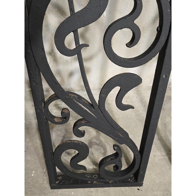 1920s Vintage Art Deco Wrought Iron Gate Doors, 1920s, Set of 2 For Sale - Image 5 of 18