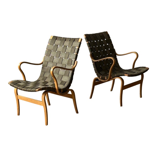Set of 2 Eva Chairs by Bruno Mathsson for Karl Mathsson, Circa 1960s For Sale