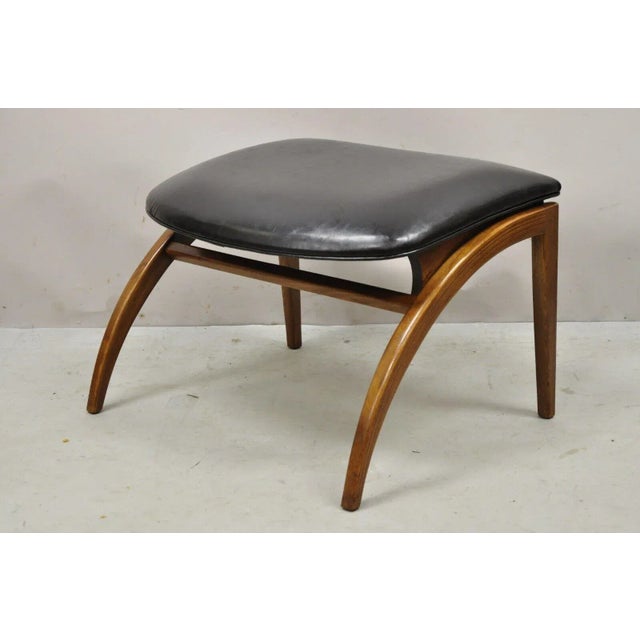 Drexel Barney Flagg for Drexel Parallel Walnut Sculpted Lounge Chair and Ottoman For Sale - Image 4 of 13