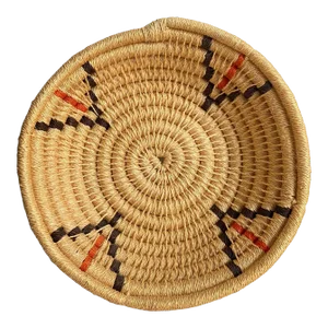 Vintage Woven Basket Tribal Aztec Print Boho Chic Handmade