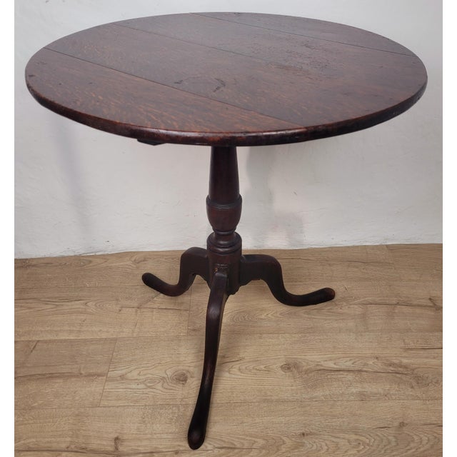 Early 19th Century Georgian Oak Tripod Occasional Table with Round Tilt Top, 18th Century For Sale - Image 5 of 18