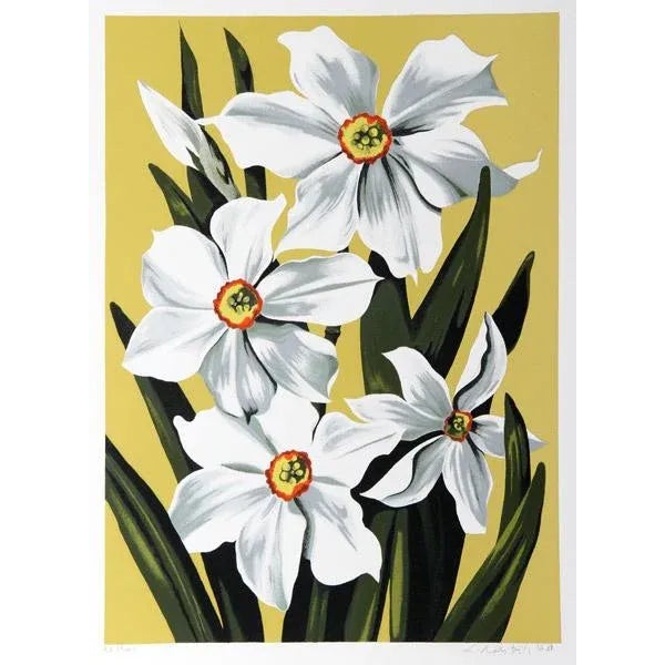 Contemporary 1980 "Daffodils" Print by Lowell Blair Nesbitt For Sale - Image 3 of 3