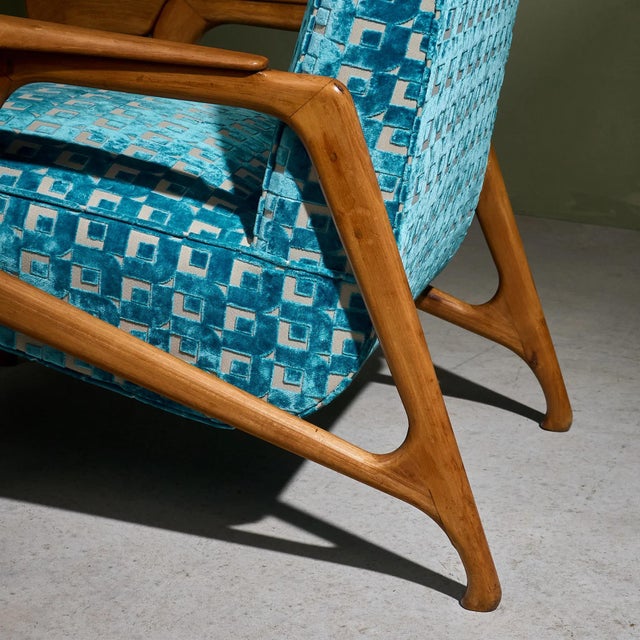 Blue Sculptural Lounge Chair by Augusto Romano, Italy, 1940s For Sale - Image 8 of 14